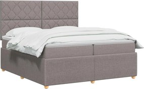 vidaXL Κρεβάτι box spring με στρώμα Taupe 200 x 200 cm Ύφασμα