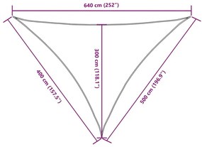 Πανί Σκίασης Τρίγωνο Λευκό 4 x 5 x 6,4 μ. από Ύφασμα Oxford - Λευκό