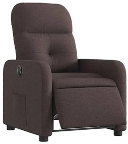 vidaXL Πολυθρόνα Ανακλινόμενη Ηλεκτρική Σκούρο Καφέ Υφασμάτινη