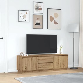 vidaXL Έπιπλο Τηλεόρασης με LED Τεχνίτης βελανιδιά 160,5x41x50 εκ.