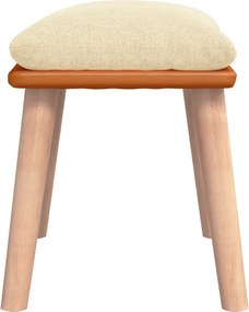 vidaXL Υποπόδιο Κρεμ 45x29,5x35 εκ. Ύφασμα &amp; Συνθετικό Δέρμα
