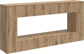 vidaXL Τραπέζι κονσόλας Ριγέ Τεχνίτικη Δρυς 155 x 29 x 74 εκ.