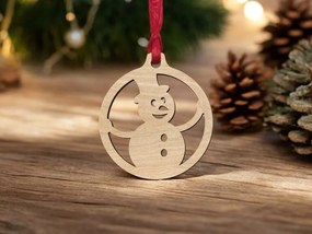 Intra απο ξύλο plywood 3mm-4mm πάχος – Στολίδι με μπάλα χιονάνθρωπος 10x10 cm INTRAVECTRY-MY546792