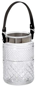 Φανάρι Με Δερμάτινη Λαβή RUN104K6 Διάφανο 19x12x12cm Espiel Metal, Glass