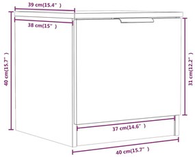 Κομοδίνα 2 τεμ. Γκρι Σκυροδέματος 40 x 39 x 40 εκ. - Γκρι