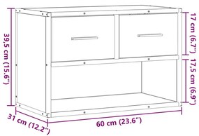 Έπιπλο Τηλεόρασης Sonoma Δρυς 60x31x39,5 εκ. Επεξ. Ξύλο - Καφέ