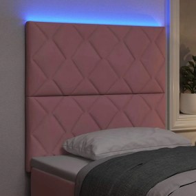 vidaXL LED κεφαλάρι Ροζ 100 cm Βελούδο
