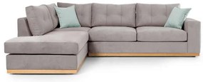 Γωνιακός καναπές δεξιά γωνία Boston pakoworld ύφασμα elephant-ciel 280x225x90εκ