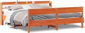 vidaXL Σκελετός Κρεβ. Χωρίς Στρώμα Καφέ Κεριού 200x200 εκ Μασίφ Πεύκο