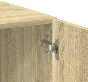 Ραφιέρα με Ντουλάπια Sonoma Δρυς 70x42,5x225 εκ. Επεξ. Ξύλο - Καφέ