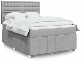 ΚΡΕΒΑΤΙ BOXSPRING ΜΕ ΣΤΡΩΜΑ ΑΝΟΙΧΤΟ ΓΚΡΙ 140X200 ΕΚ. ΥΦΑΣΜΑΤΙΝΟ 3294005