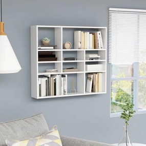 vidaXL Ραφιέρα Τοίχου Λευκή 90 x 16 x 78 εκ. από Επεξεργασμένο Ξύλο