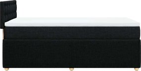 vidaXL Κρεβάτι Boxspring με Στρώμα Μαύρο 90x190 εκ.Υφασμάτινο
