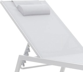 Ξαπλώστρα Kiara pakoworld αλουμίνιο λευκό-textilene μπεζ