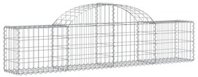 Συρματοκιβώτια Τοξωτά 11 τεμ. 200x30x40/60 εκ. Γαλβαν. Ατσάλι - Ασήμι