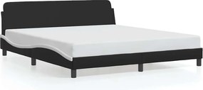 vidaXL Πλαίσιο Κρεβατιού Dover Μαύρο/Λευκό 180x200εκ.Συνθ. Δέρμα