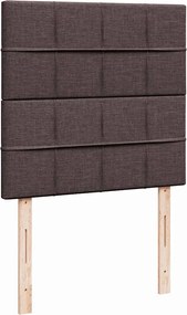 vidaXL Κρεβάτι Boxspring με Στρώμα Σκούρο Καφέ 90x200 εκ. Υφασμάτινο