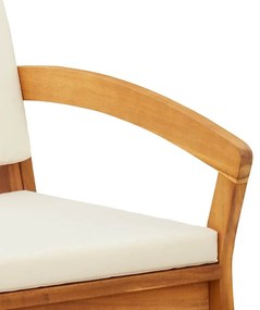 vidaXL Παγκάκι κήπου με μαξιλάρι Καφέ Μασίφ ξύλο ακακίας