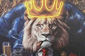 Καμβάς Home ESPRIT Μπλε Μαύρο Λεοπαρδαλί Λέων Loft 100 x 4 x 100 cm (x2)