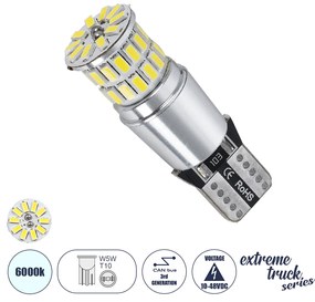 GloboStar® T10 81511 Λάμπα Αυτοκίνητου &amp; Φορτηγού W5W 4014 38SMD NON POLAR CANBUS 1.2W 342LM DC10V-48V IP20 Ψυχρό Λευκό 6000K