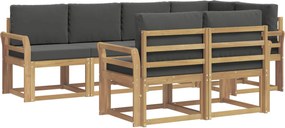 vidaXL Σειρά Καναπέ Εξωτερικού 7 pcs Άσπρο και Ανθρακί Πολυεστέρας