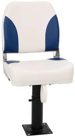 vidaXL Πτυσσόμενο Κάθισμα Σκάφους 1 Σετ Μπλε και Λευκό 41x36x48 εκ.