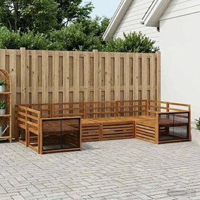 vidaXL Σειρά Καναπέ Εξωτερικού 6 pcs Φυσικό