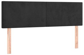 Κεφαλάρι Κρεβατιού LED Μαύρο 144x5x78/88 εκ. Βελούδινο - Μαύρο