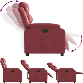 vidaXL Πολυθρόνα Ανακλινόμενη Μπορντό από Συνθετικό Δέρμα