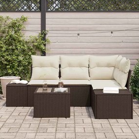 vidaXL Σετ Καναπέ Κήπου 5 pcs Καφέ συνθετικό ρατάν