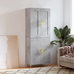 vidaXL Ντουλάπι Γκρι Σκυροδέματος 69,5x34x180 εκ. Επεξεργασμένο Ξύλο