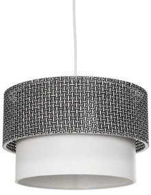 SISSIE 203-0139 Μοντέρνο Κρεμαστό Φωτιστικό Καπέλο Μονόφωτο 1 x E27 IP20 Μαύρο &amp; Λευκό Ύφασμα-Μ30 x Π30 x Υ93cm Globostar-203-01 203-0139