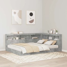 vidaXL Κεφαλάρι Αποθήκης Σκυρόδεμα Γκρι 140 cm Επεξεργασμένο ξύλο