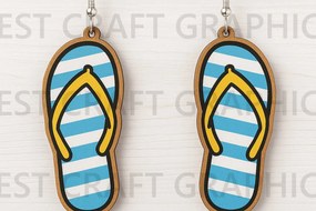 Σετ των 3 Intra απο ξύλο plywood Χρώμα wenge 3mm-4mm πάχος - Σκουλαρίκια Flip Flop Summer File Δίασταση 3x3 cm INTRAFABR-113380313