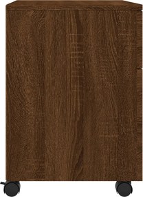 vidaXL Αρχειοθήκη Φορητή Καφέ Δρυς 45x38x54 εκ. Επεξ. Ξύλο με Ρόδες