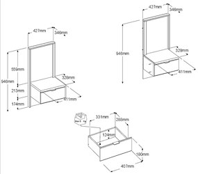 Σετ 2 κομοδίνα Canada
