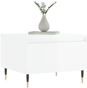vidaXL Τραπεζάκια Σαλονιού 2 τεμ. Γυαλ. Λευκό 50x46x35 εκ. Επεξ. Ξύλο