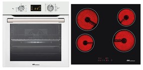 MULTIHOME ΣΕΤ ΦΟΥΡΝΟΣ MH-6061 WHITE GLASS + ΕΣΤΙΑ ΚΕΡΑΜΙΚΗ MH-6135 MULTIHOME 999-002-80893