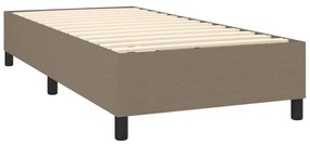 vidaXL Κρεβάτι Boxspring με Στρώμα &amp; LED Taupe 90x190 εκ. Υφασμάτινο
