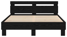 vidaXL Σκελετός Κρεβατιού Μαύρη δρυς 160 x 200 cm Επεξεργασμένο ξύλο