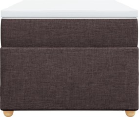 vidaXL Κρεβάτι Boxspring με Στρώμα Σκούρο Καφέ 90x190 εκ. Υφασμάτινο