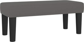 vidaXL Κρεβάτι Boxspring με Στρώμα Γκρι 100x200εκ. από Συνθετικό Δέρμα