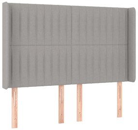 vidaXL Κρεβάτι Boxspring με Στρώμα &amp; LED Αν.Γκρι 140x200εκ. Υφασμάτινο