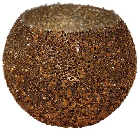 Κηροπήγιο Γυάλινο 11x8,5εκ. Strass Amber Art Et Lumiere 30535