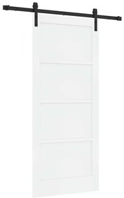 vidaXL Συρόμενη Πόρτα Λευκό και μαύρο 86 x 198.5 cm
