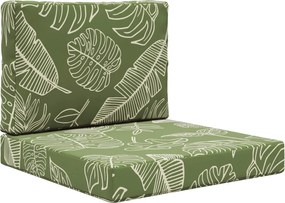vidaXL Μαξιλάρι Καναπέ Εξωτερικού Χώρου 2 pcs Σχέδιο Φύλλου