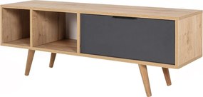 Έπιπλο Τηλεόρασης Sapphire Δρυς / Ανθρακί REBRE 130x35x18