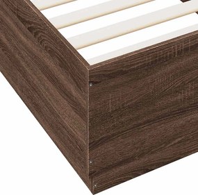 vidaXL Πλαίσιο Κρεβατιού Καφέ Δρυς 100x200 εκ. Επεξεργασμένο Ξύλο