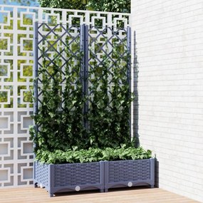 vidaXL Ζαρντινιέρα Κήπου με Καφασωτό Μπλε Γκρι 80x40x121,5εκ. από PP