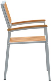 Στοιβαζόμενες Καρέκλες Κήπου 6 τεμ. Γκρι Αλουμίνιο και Μασίφ Ξύλο Ακακίας 3284395